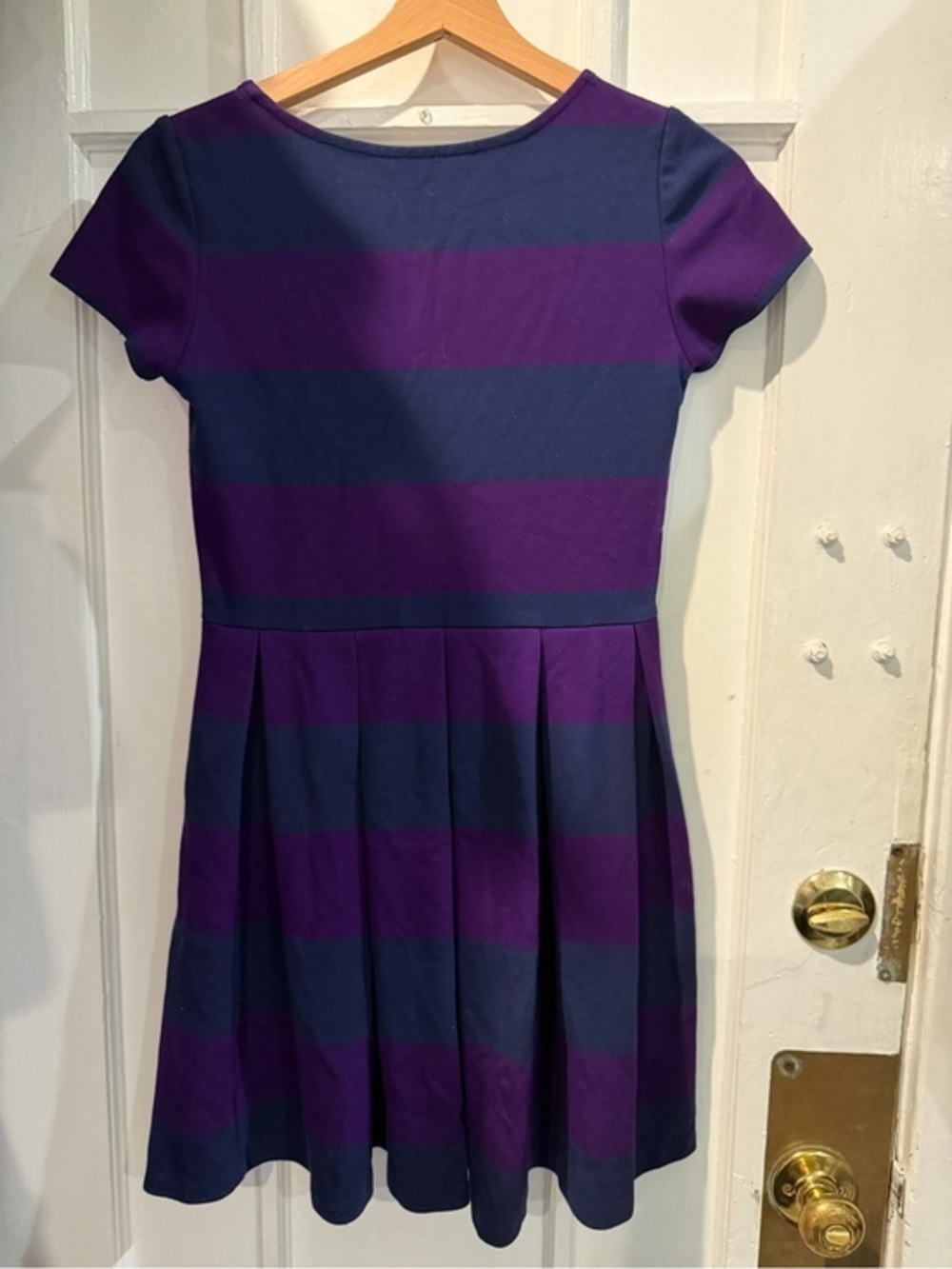 Polo by Ralph Lauren Purple & Navy Striped Short Sleeve Dress